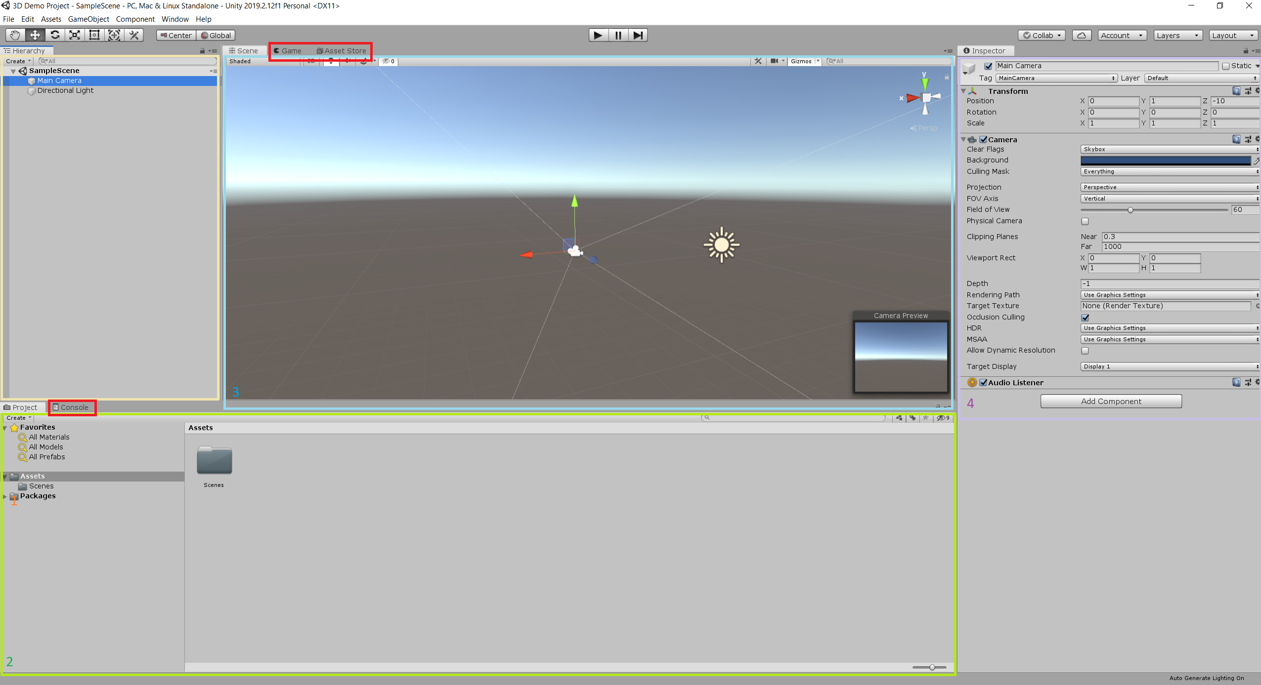 These are the main menus of Unity engine.