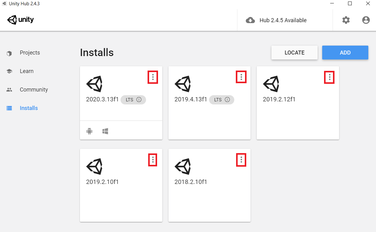 Unity Settings